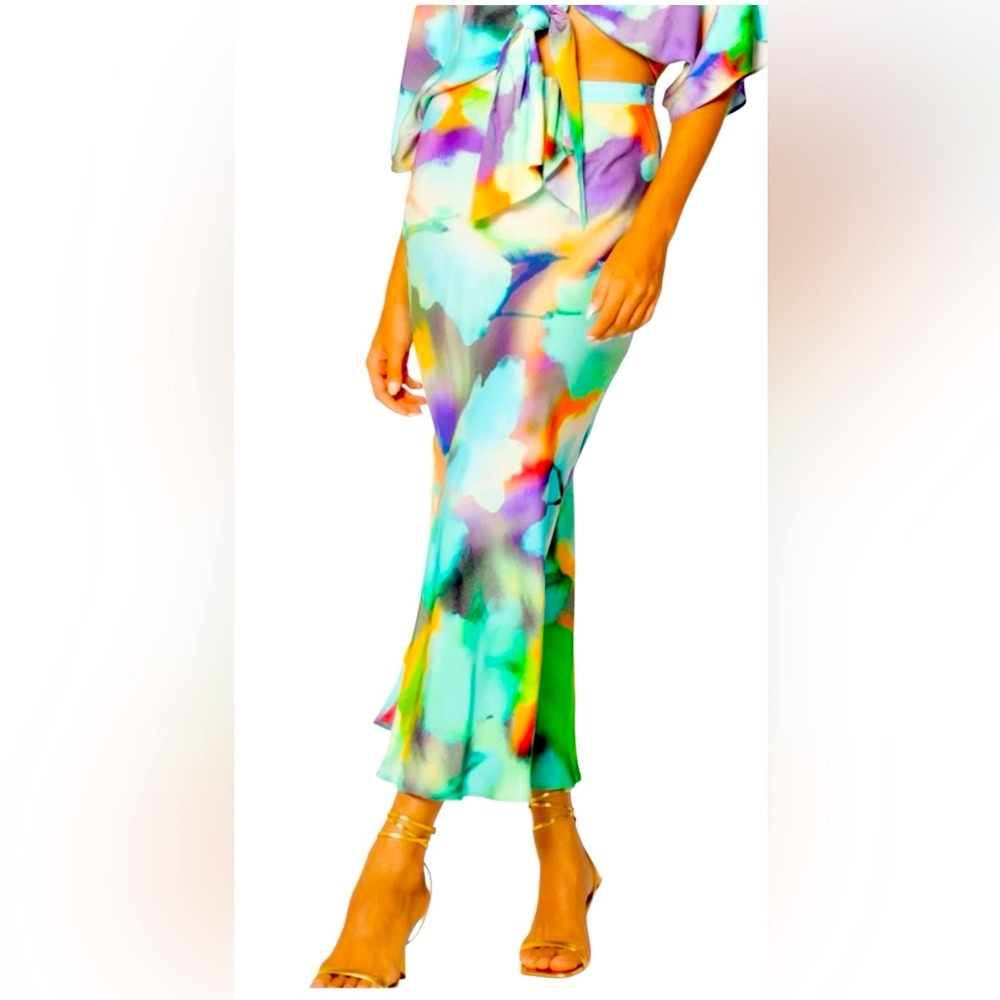 Lavender Brown Kenzie Multicolor Long Skirt Med